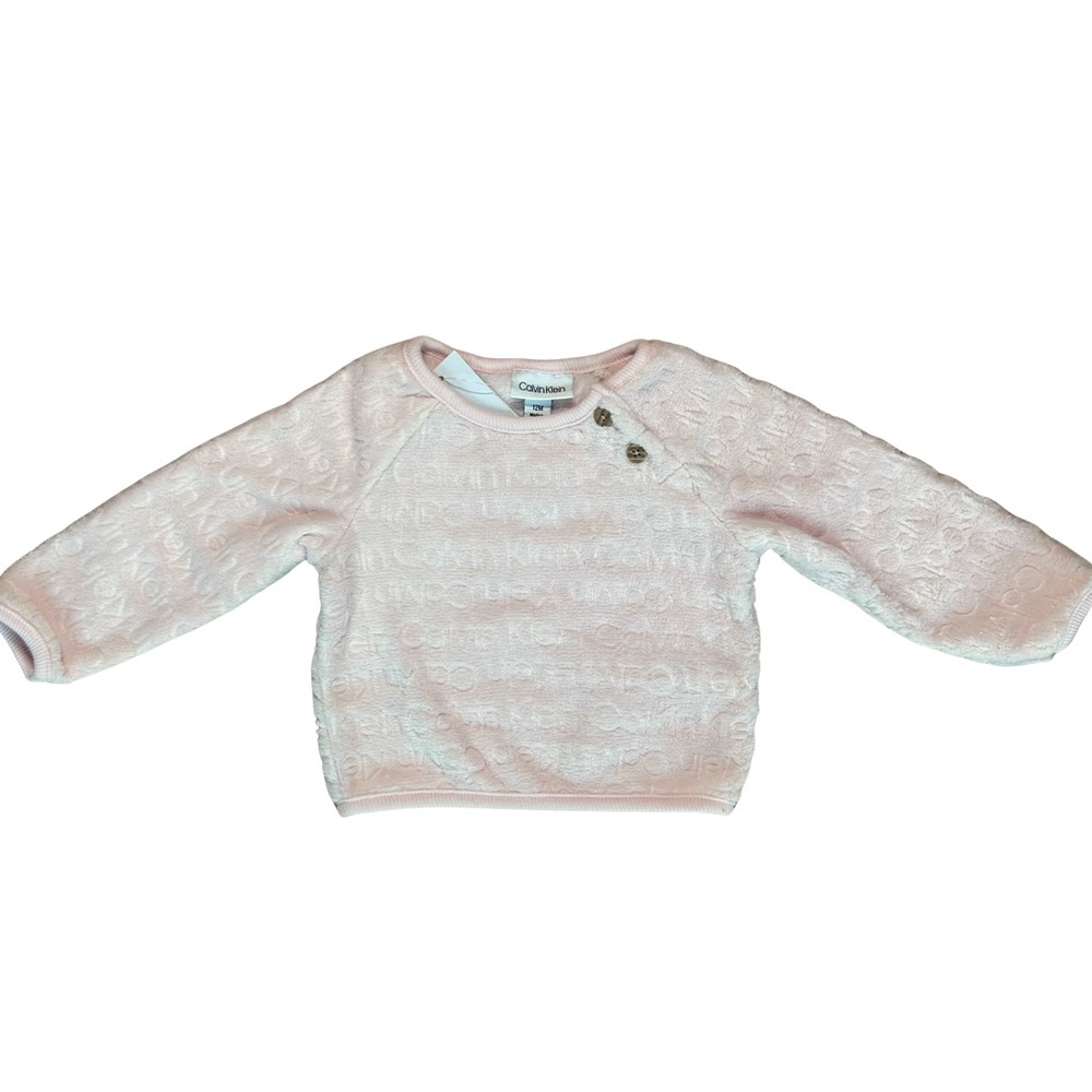 NWT Calvin Klein Girl’s Pink Crewneck Long Sleeve Top